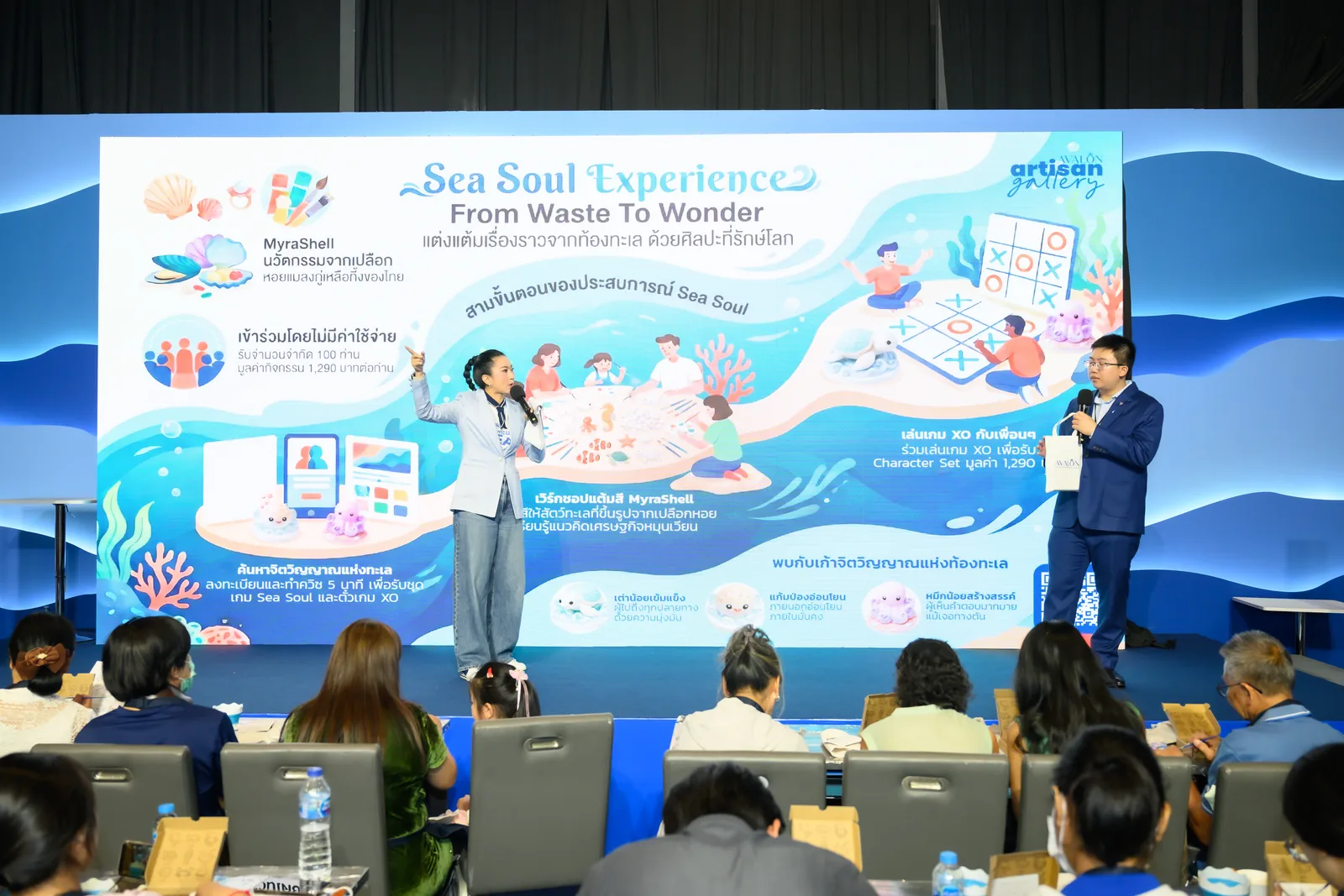 The Sea Soul Experience, From Waste to Wonder slide on stage